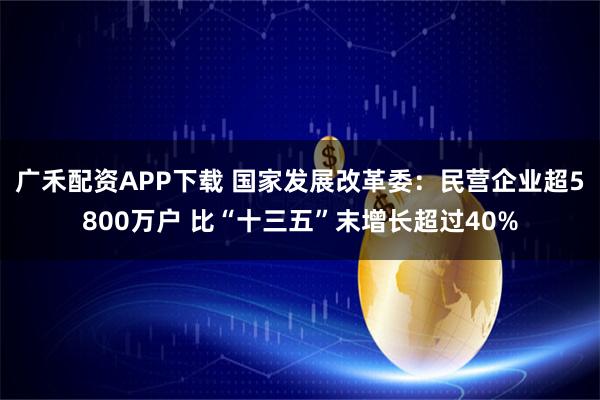 广禾配资APP下载 国家发展改革委：民营企业超5800万户 比“十三五”末增长超过40%