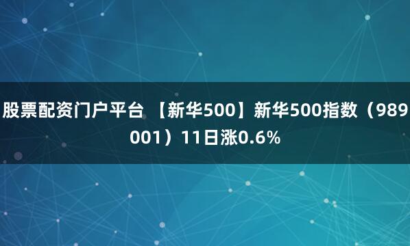 股票配资门户平台 【新华500】新华500指数（989001）11日涨0.6%